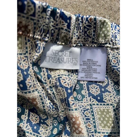 Vintage Secret Treasures Pants Women Size Small Patterned Straight Leg Pull On - Picture 4 of 5